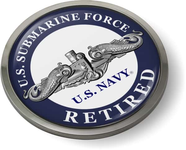 U.S. Navy Submarine Force Retired with Silver Dolphins Emblem